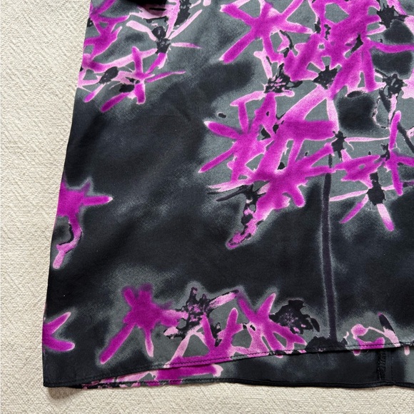 Milly Sherie Silk Black Dark Floral Mini Dress 8 - Picture 3 of 10